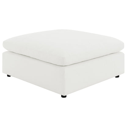 Segoura modular sectional ottoman in white fabric with rounded top on Tampa Home & Garden Store