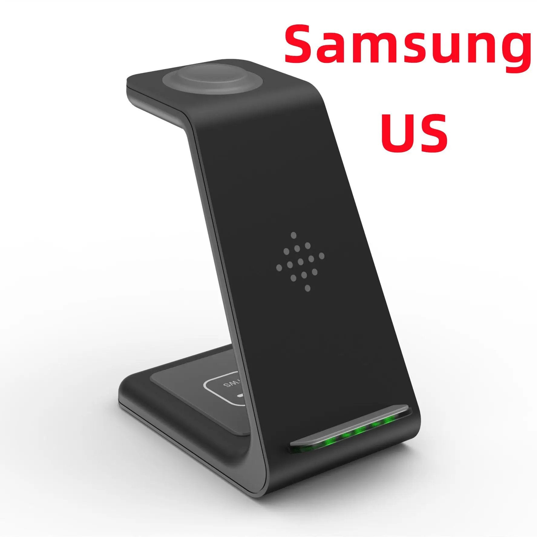 Samsung 3-in-1 fast wireless charging station stand black phone dock with LED indicator on Tampa Home & Garden Store