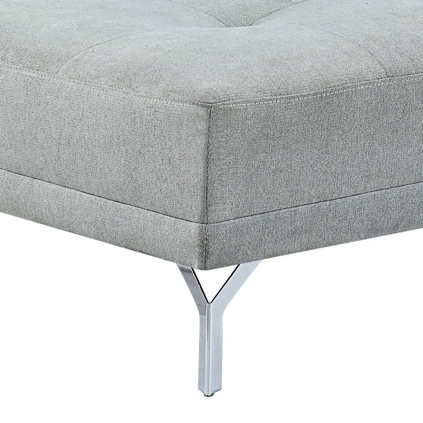 Quenti Velvet Sofa Bed In Gray With Pillow