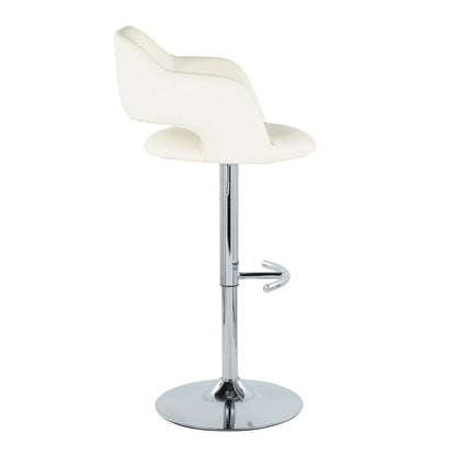 White contemporary adjustable barstool by HouseOfZazla with swivel and chrome base on Tampa Home & Garden Store