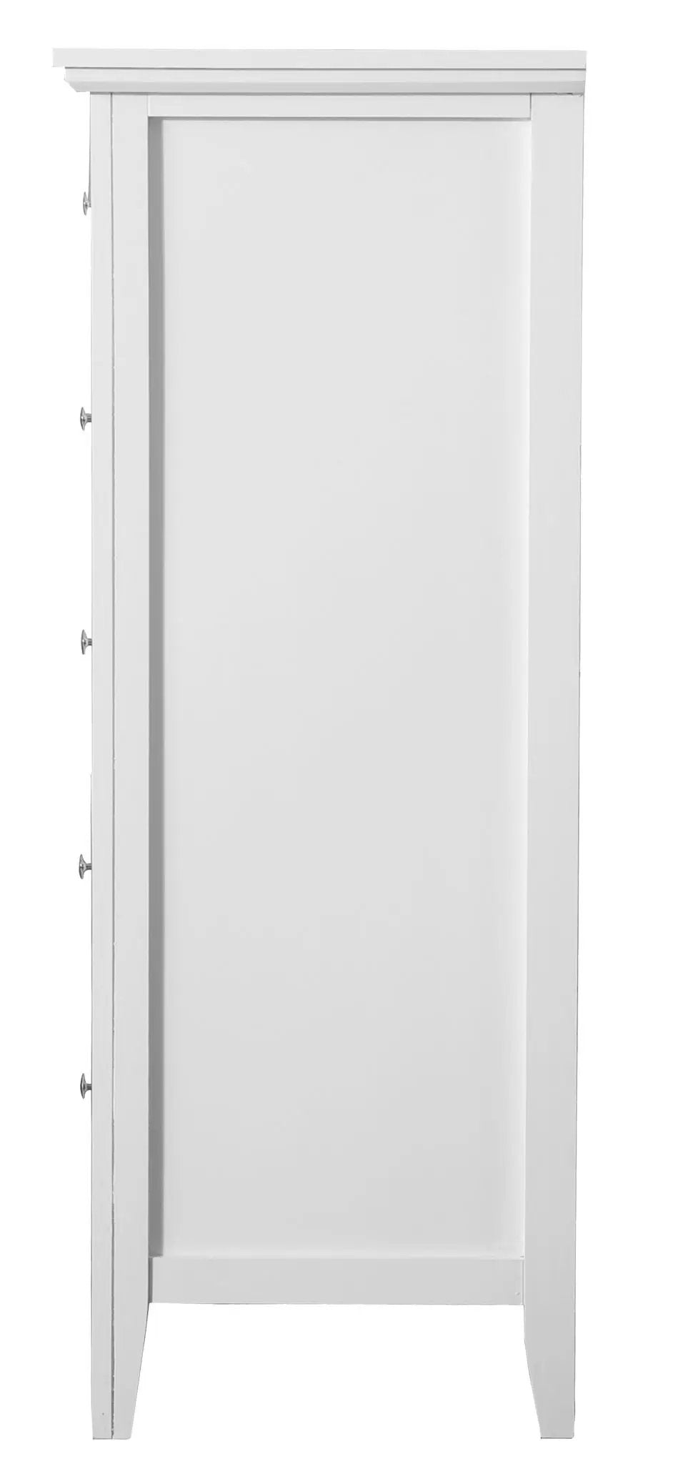 Hammond Chest by Unique Piece Furniture, white paneled front with five-drawer side storage on Tampa Home & Garden Store
