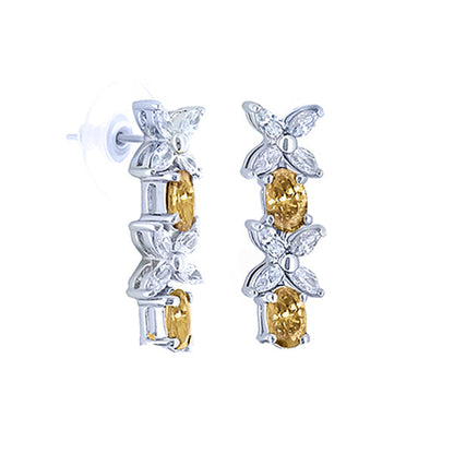 Drop earrings Lauren G Adams silver-tone with yellow stones on Tampa Home & Garden Store