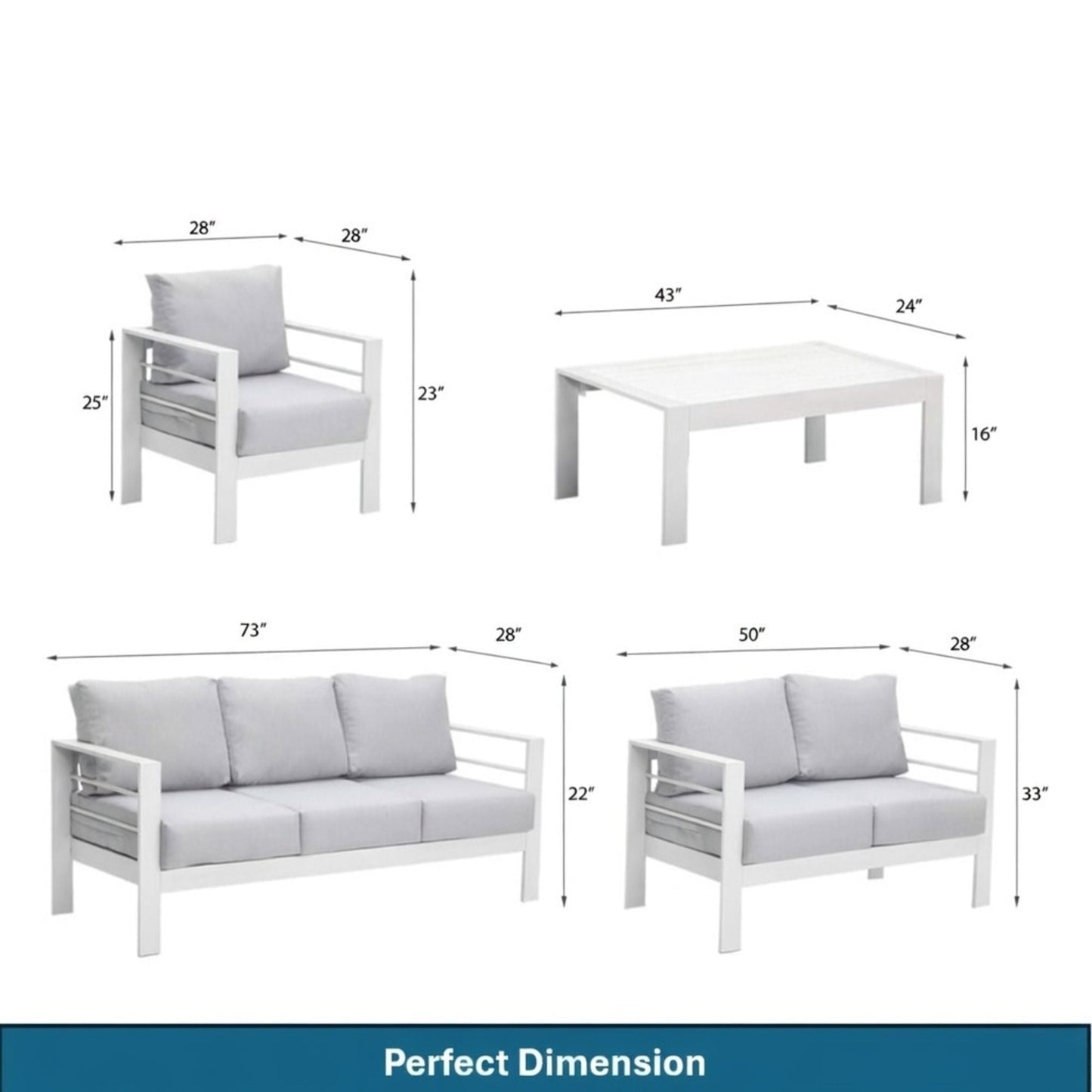 Outdoor Iron Patio Set With The Thick Cushions