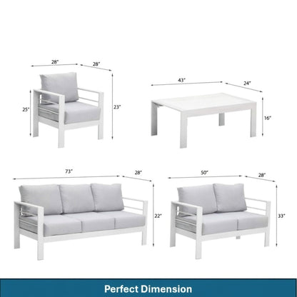 Outdoor Iron Patio Set With The Thick Cushions