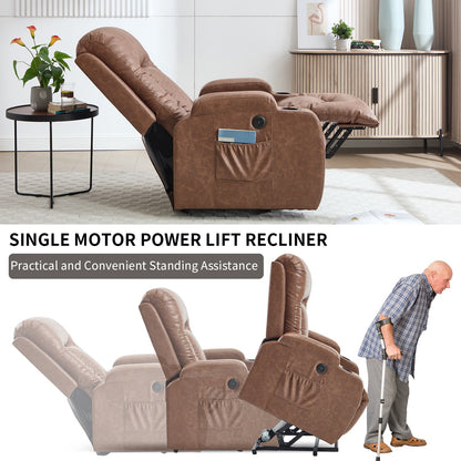 the Brown Infinite Position Power Lift Recliner