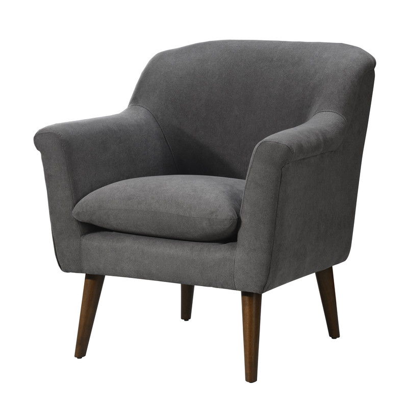 Shelby Woven Fabric and Mid Century Armchair