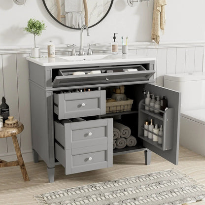 Bathroom Vanity With Top Sink and 2 Drawers