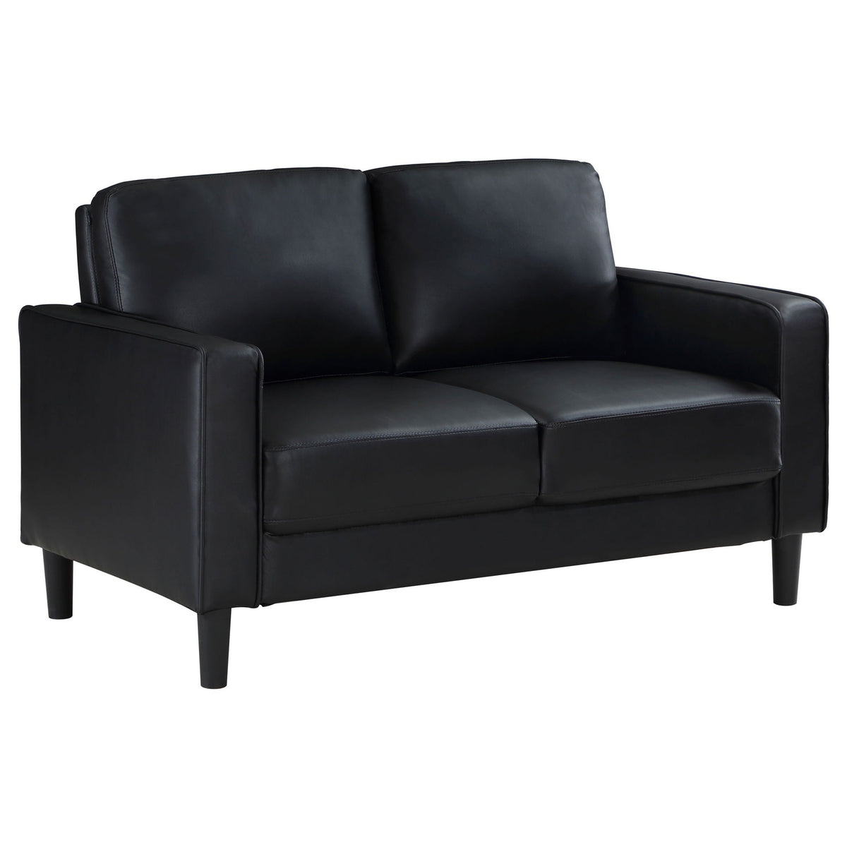 Weld 3pc Faux Leather Sofa Set with Wooden Legs
