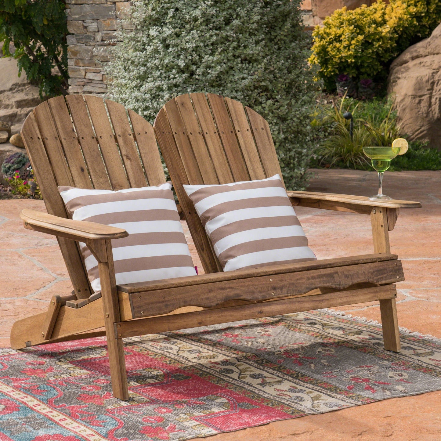 Adirondack Rocking Loveseat For Patio And Garden