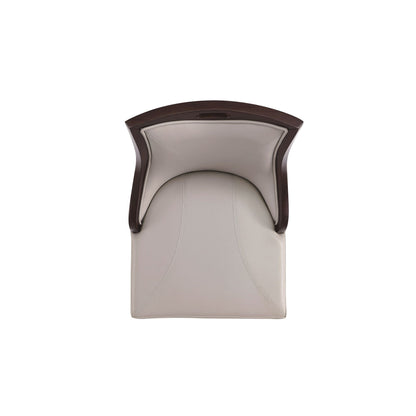Emperor Bar Height Barstool with Backrest, dark wood frame, gray upholstery on Tampa Home & Garden Store