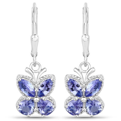 Sterling silver genuine Tanzanite butterfly earrings, 2.08 ct total, Bids.com on Tampa Home & Garden Store