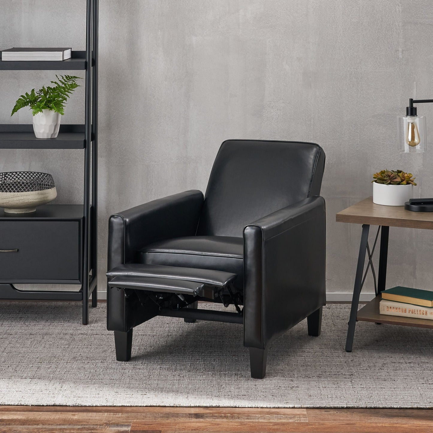 Upholstered Push Back Recliner Chair and Lounge