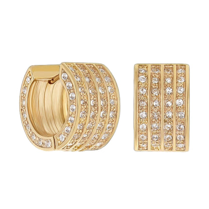 Pave Huggies earrings by Lauren G Adams, gold-tone with pavé crystals on Tampa Home & Garden Store