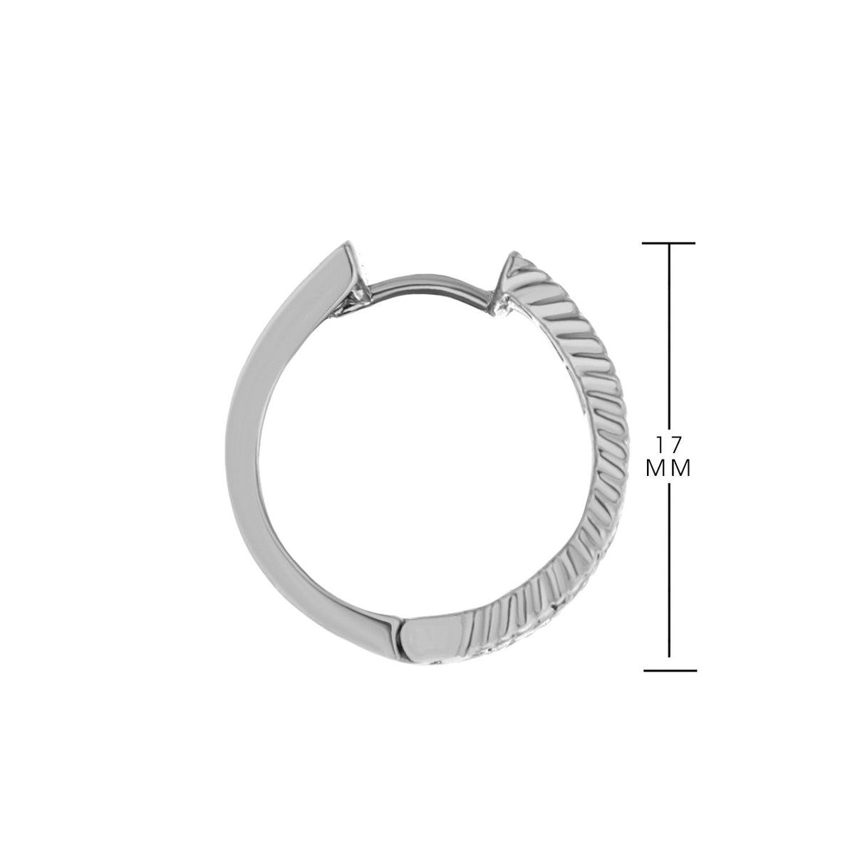 Lga Huggies hoop earrings by Lauren G Adams, silver-tone metal with textured ridged outer edge, 17 mm on Tampa Home & Garden Store