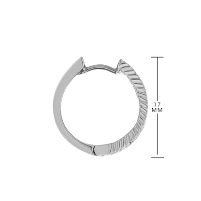 Lga Huggies hoop earrings by Lauren G Adams, silver-tone metal with textured ridged outer edge, 17 mm on Tampa Home & Garden Store