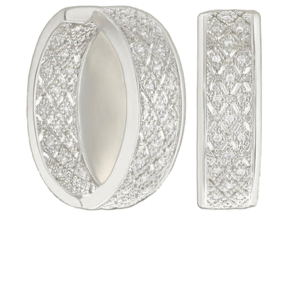 Hoop earrings by Lauren G Adams, silver-tone pavé crystals; hoop plus rectangular bar 2pc set on Tampa Home & Garden Store