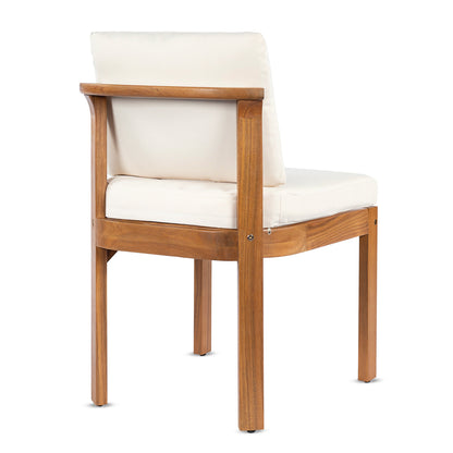 Acacia Wood Outdoor Dining Chairs Set of Two Teak