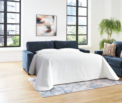 Aviemore sofa sleeper by Unique Piece Furniture in blue fabric upholstery on Tampa Home & Garden Store