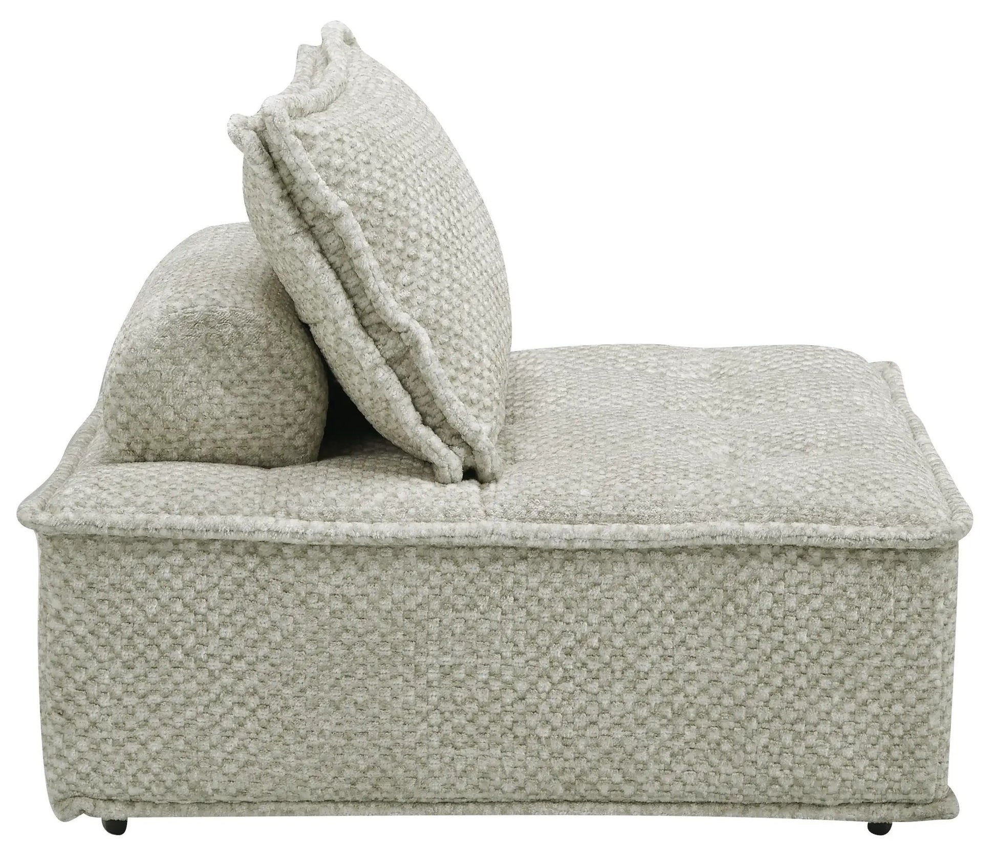 Bales Sectional stationary sofa in cream boucle fabric by Unique Piece Furniture on Tampa Home & Garden Store