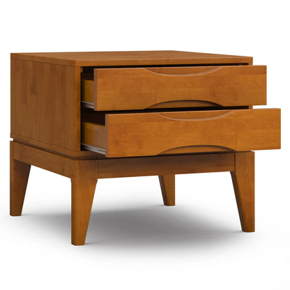 Harper End Table, solid oak with three drawers and curved fronts by Unique Piece Furniture on Tampa Home & Garden Store