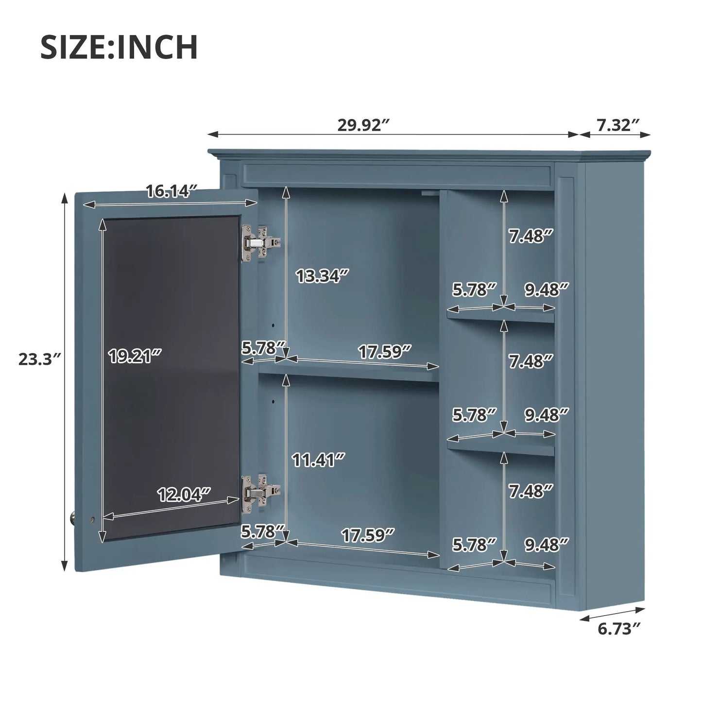 Modern Wall-Mounted Medicine Cabinet with Mirror
