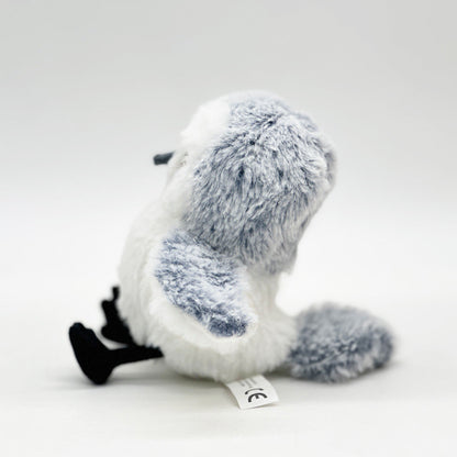 Interactive cat plush toy bird, grey white fur, soft fabric, USB rechargeable enrichment toy on Tampa Home & Garden Store