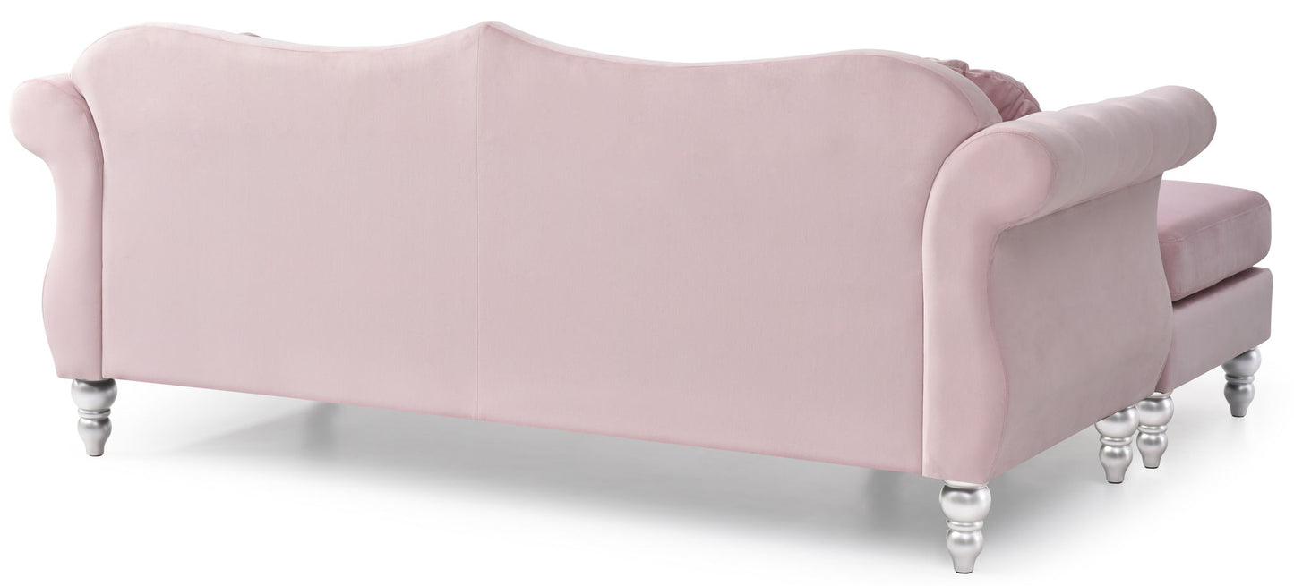 Hollywood Glam Sofa Chaise and Tufted Nailhead