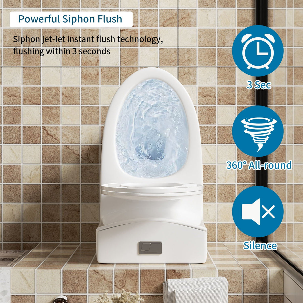 Elegant One Piece Toilet with Tornado Dual Flush from HouseOfZazla, white ceramic all-in-one on Tampa Home & Garden Store