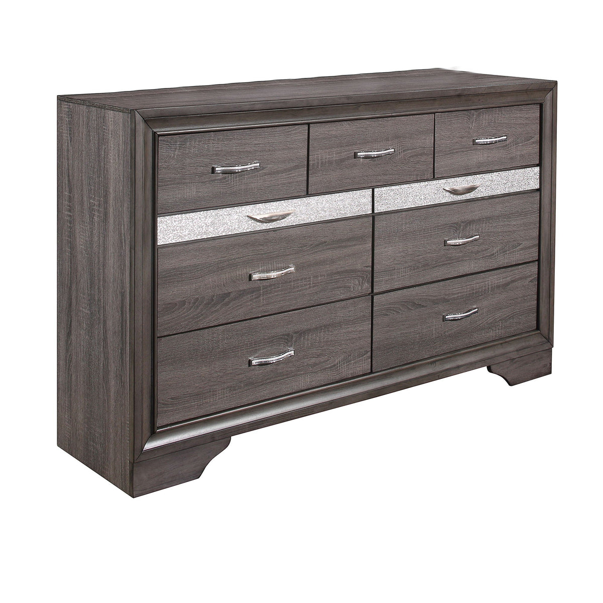 Sparkle Dresser with Jewelry Drawer in gray by HouseOfZazla, metal handles glitter accents on Tampa Home & Garden Store