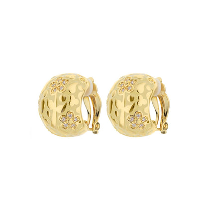 Flowers by Orly Dome earrings gold-tone with floral cutouts and crystals by Lauren G Adams on Tampa Home & Garden Store