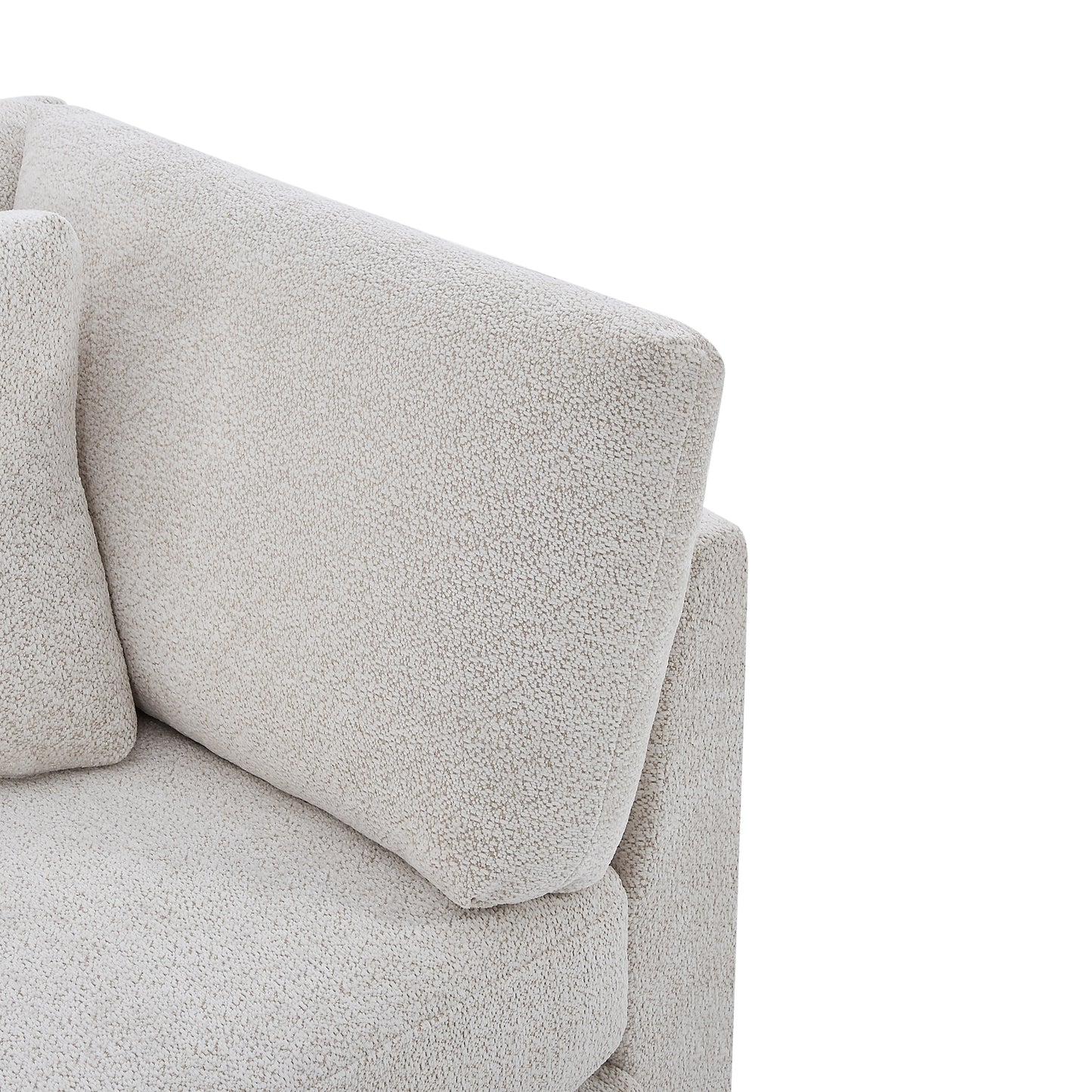 Compact Modern Flared Chenille Beige Sofa