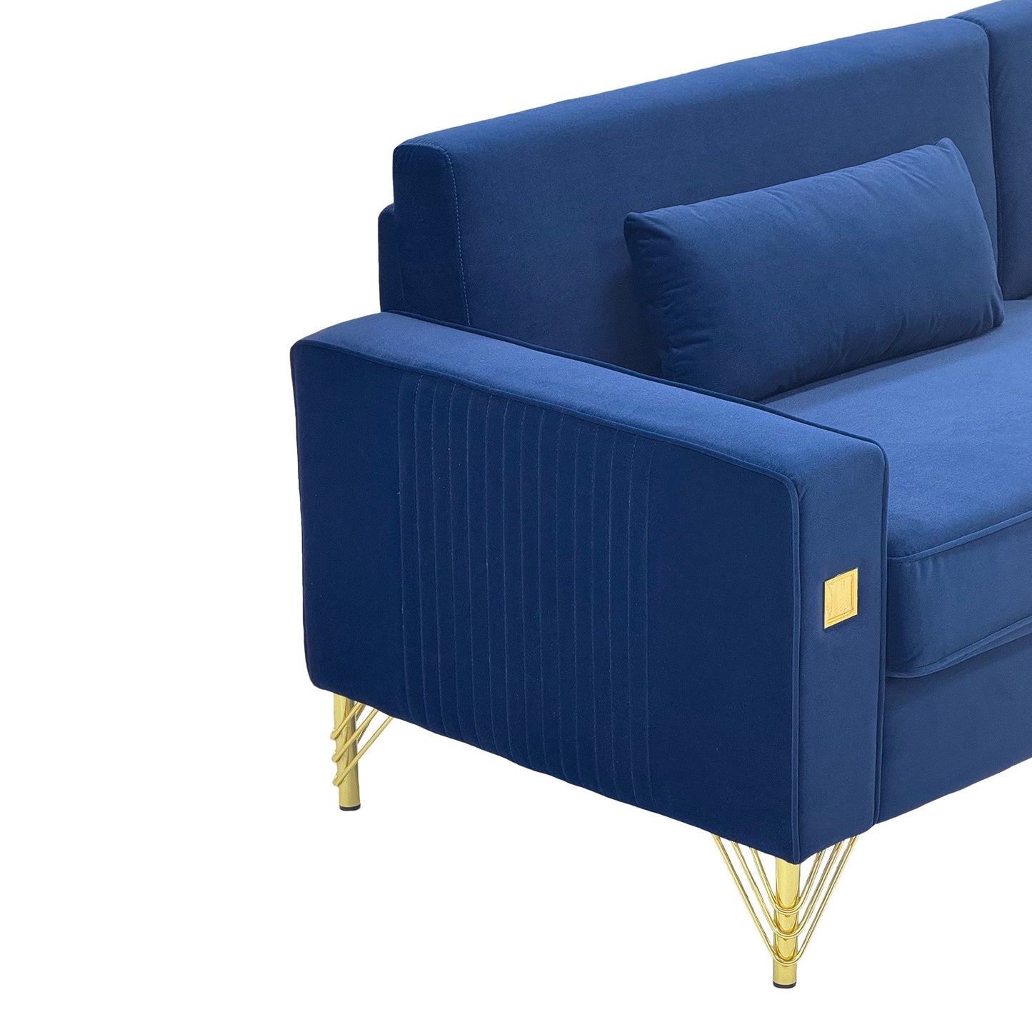 Royal Blue Velvet Sofa and the Loveseat Set