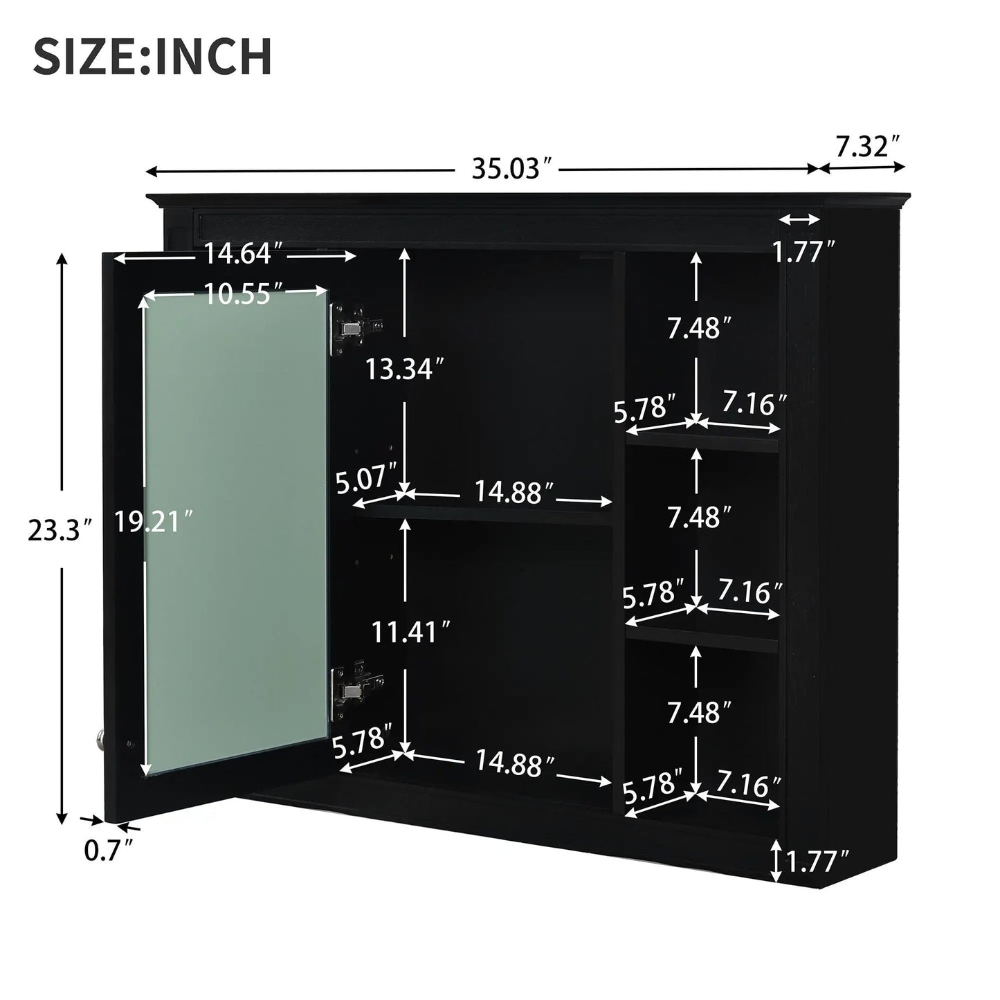 Wall Mounted Medicine Cabinet with Mirror