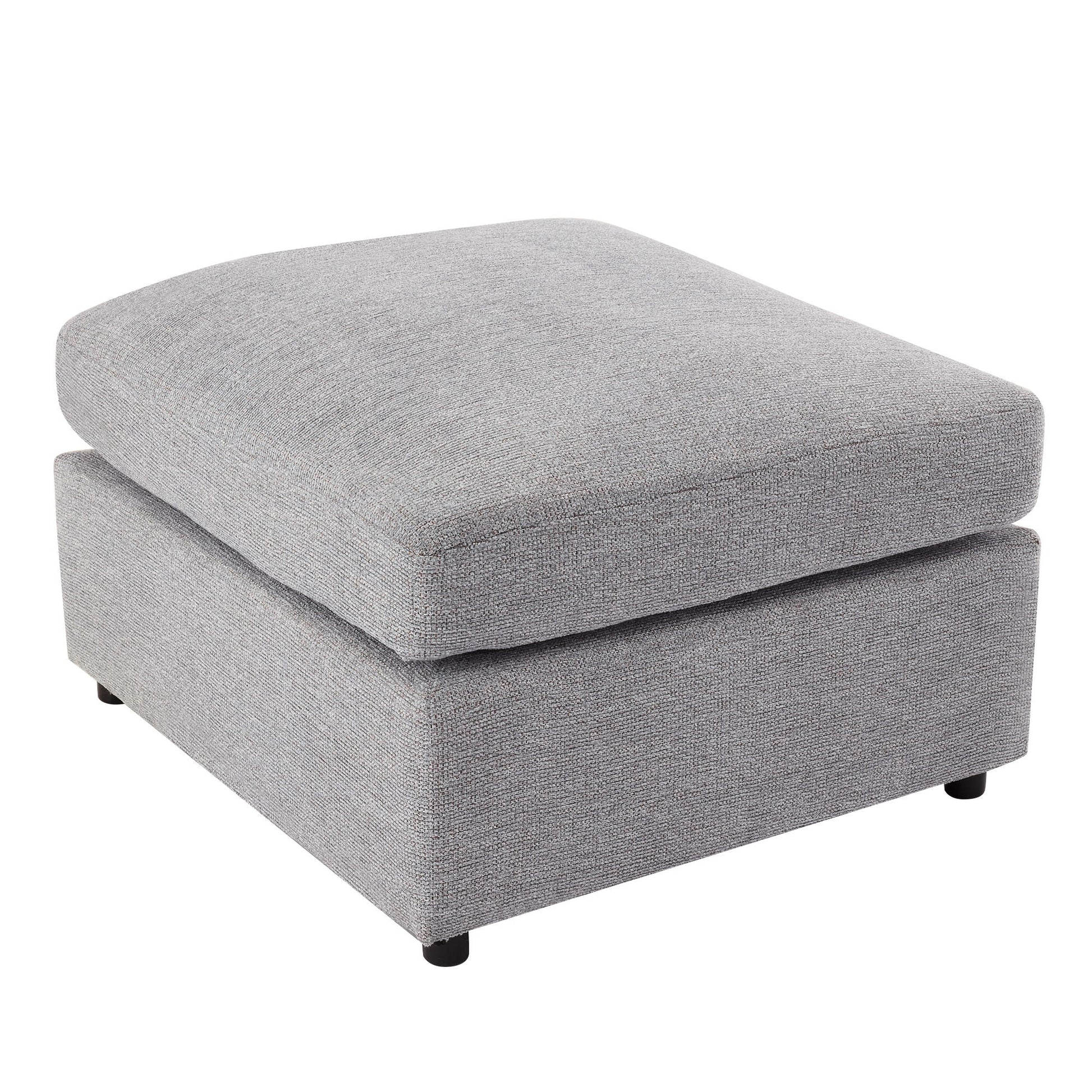 Modular ottoman in light gray textured fabric, 2-piece set on Tampa Home & Garden Store