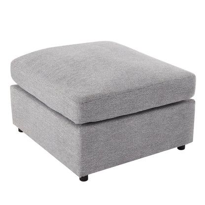 Modular ottoman in light gray textured fabric, 2-piece set on Tampa Home & Garden Store