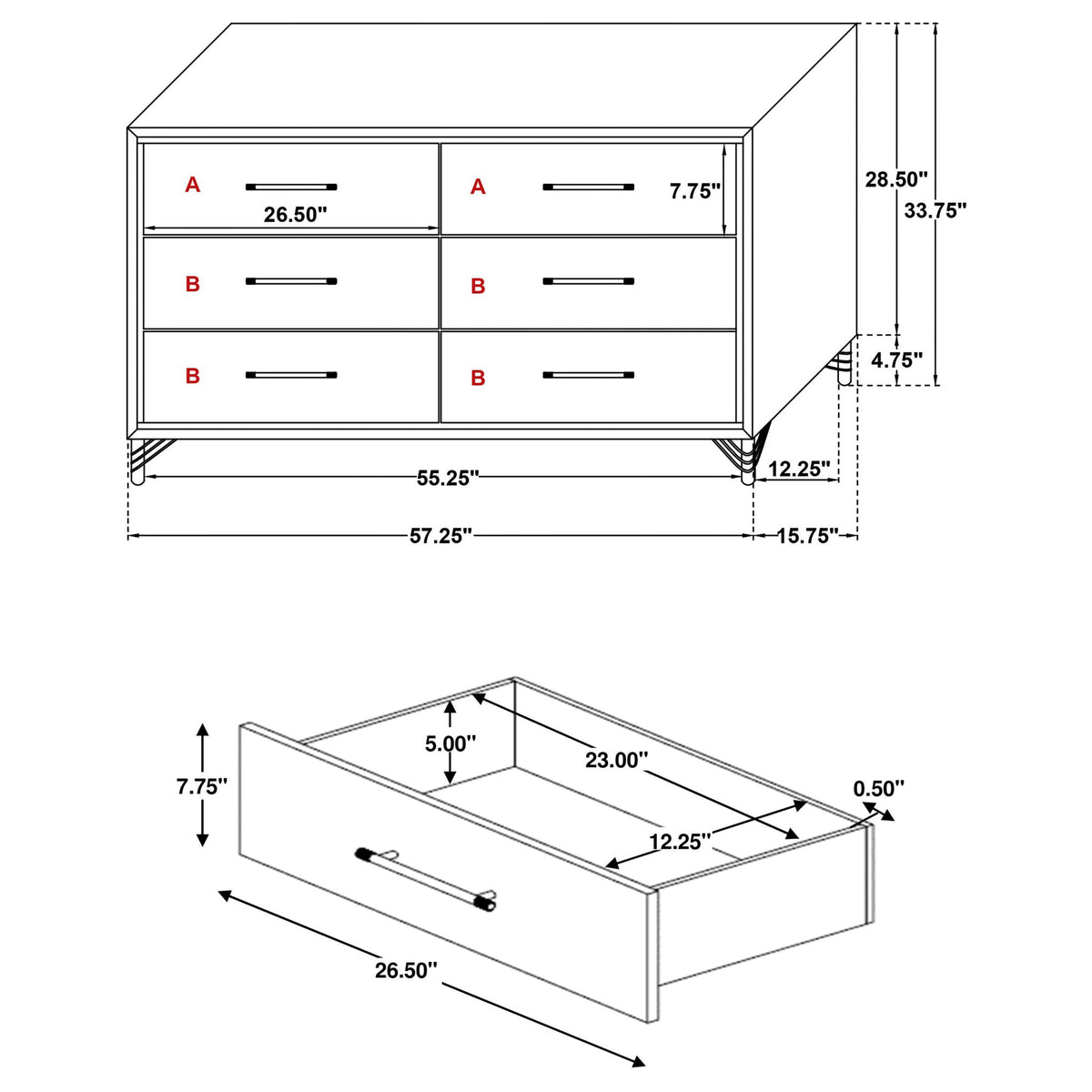 Malcolm 5-piece bedroom set line drawing with wingback design by HouseOfZazla on Tampa Home & Garden Store