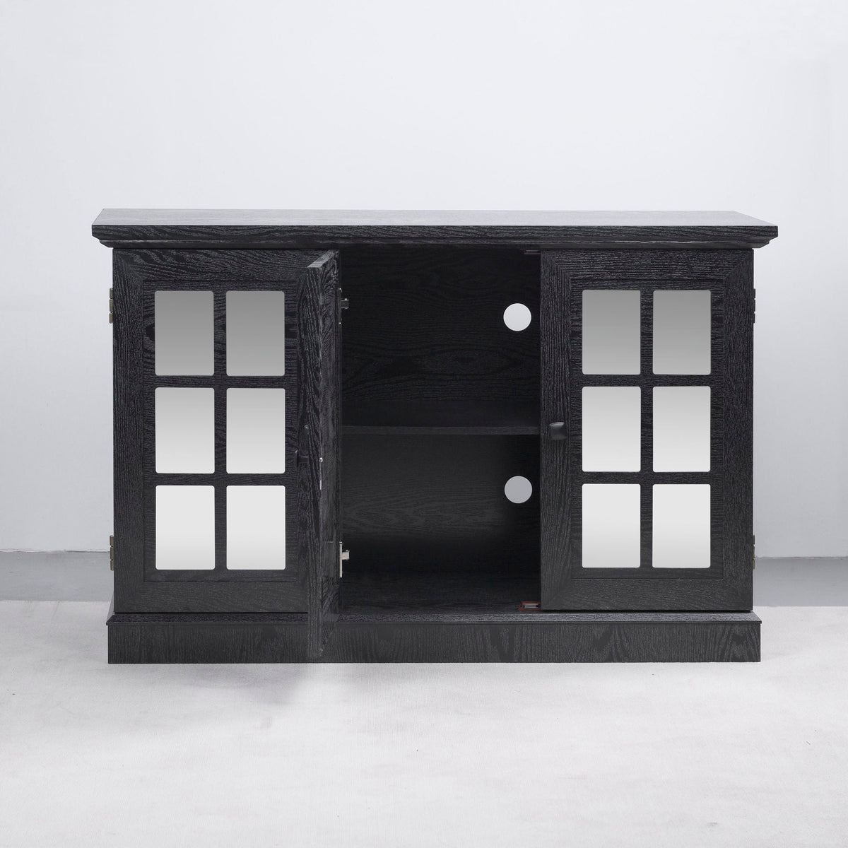 Storage cabinet black finish with 3 mirrored acrylic doors and adjustable shelves HouseOfZazla on Tampa Home & Garden Store