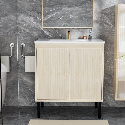 Vanity with ceramic sink, floor-standing, soft-close drawers, Unique Piece Furniture on Tampa Home & Garden Store