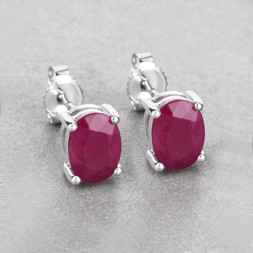 1.70ct ruby stud earrings in 10K white gold with oval-cut magenta rubies, Bids.com on Tampa Home & Garden Store