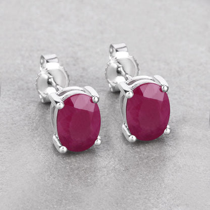 1.70ct ruby stud earrings in 10K white gold with oval-cut magenta rubies, Bids.com on Tampa Home & Garden Store