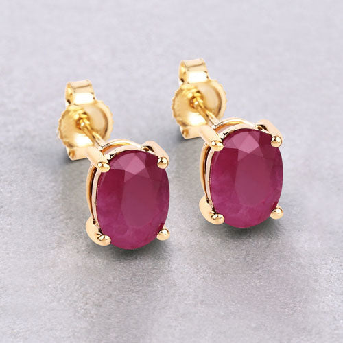 Ruby stud earrings, 1.70ct genuine ruby set in 10K yellow gold, Bids.com on Tampa Home & Garden Store