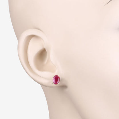 Ruby stud earring in 10K yellow gold setting, 1.70 ct genuine ruby on Tampa Home & Garden Store
