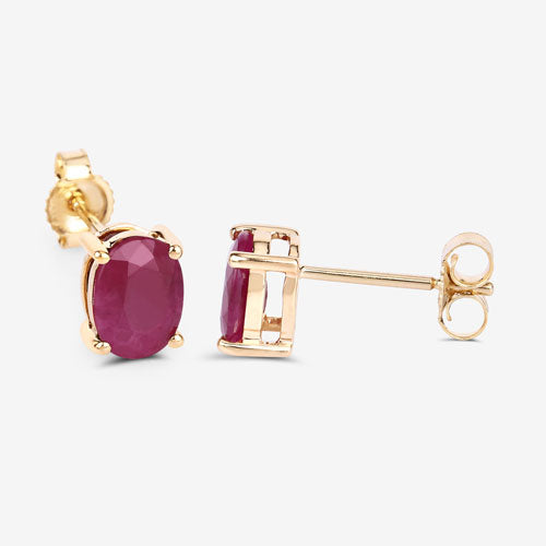 Earrings: 1.70ct ruby set in 10K yellow gold, oval rubies, post back, Bids.com on Tampa Home & Garden Store