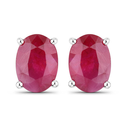 Oval-cut ruby earrings, 1.70ct total, 14K white gold prong setting, Bids.com on Tampa Home & Garden Store