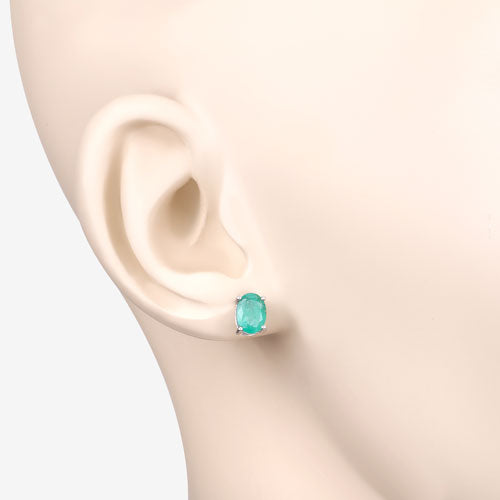 Earrings 1.44ct Zambian emerald stud in 10K white gold by Bids.com on Tampa Home & Garden Store