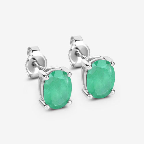 Emerald stud earrings 1.44ct Zambian emerald in 10K white gold by Bids.com on Tampa Home & Garden Store