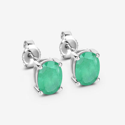 Emerald stud earrings 1.44ct Zambian emerald in 10K white gold by Bids.com on Tampa Home & Garden Store
