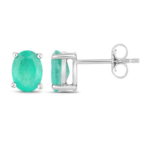 Earrings: 1.44ct Zambian emerald oval stud, 10K white gold, Bids.com on Tampa Home & Garden Store