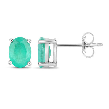 Earrings: 1.44ct Zambian emerald oval stud, 10K white gold, Bids.com on Tampa Home & Garden Store
