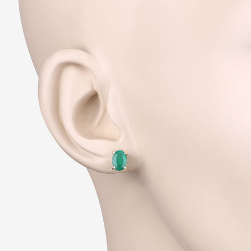 Emerald stud earrings, 1.44ct genuine Zambian emerald in 10K yellow gold by Bids.com on Tampa Home & Garden Store